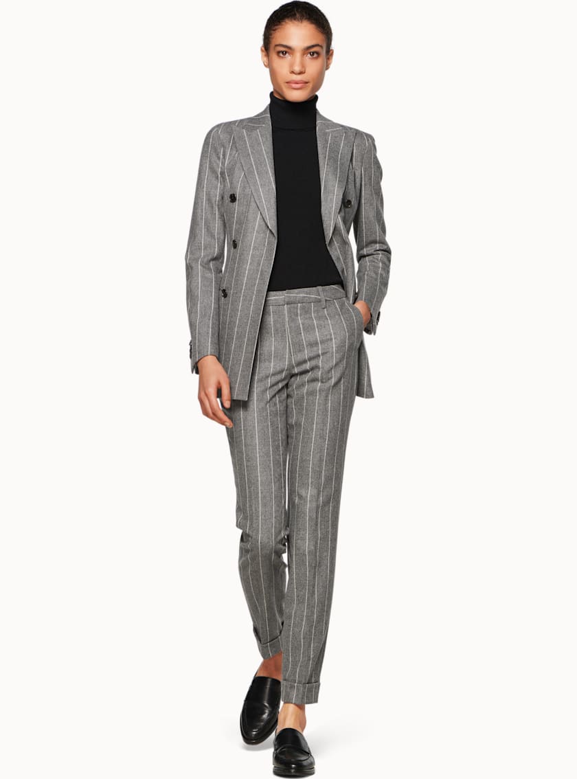 Cameron Grey Striped Suit