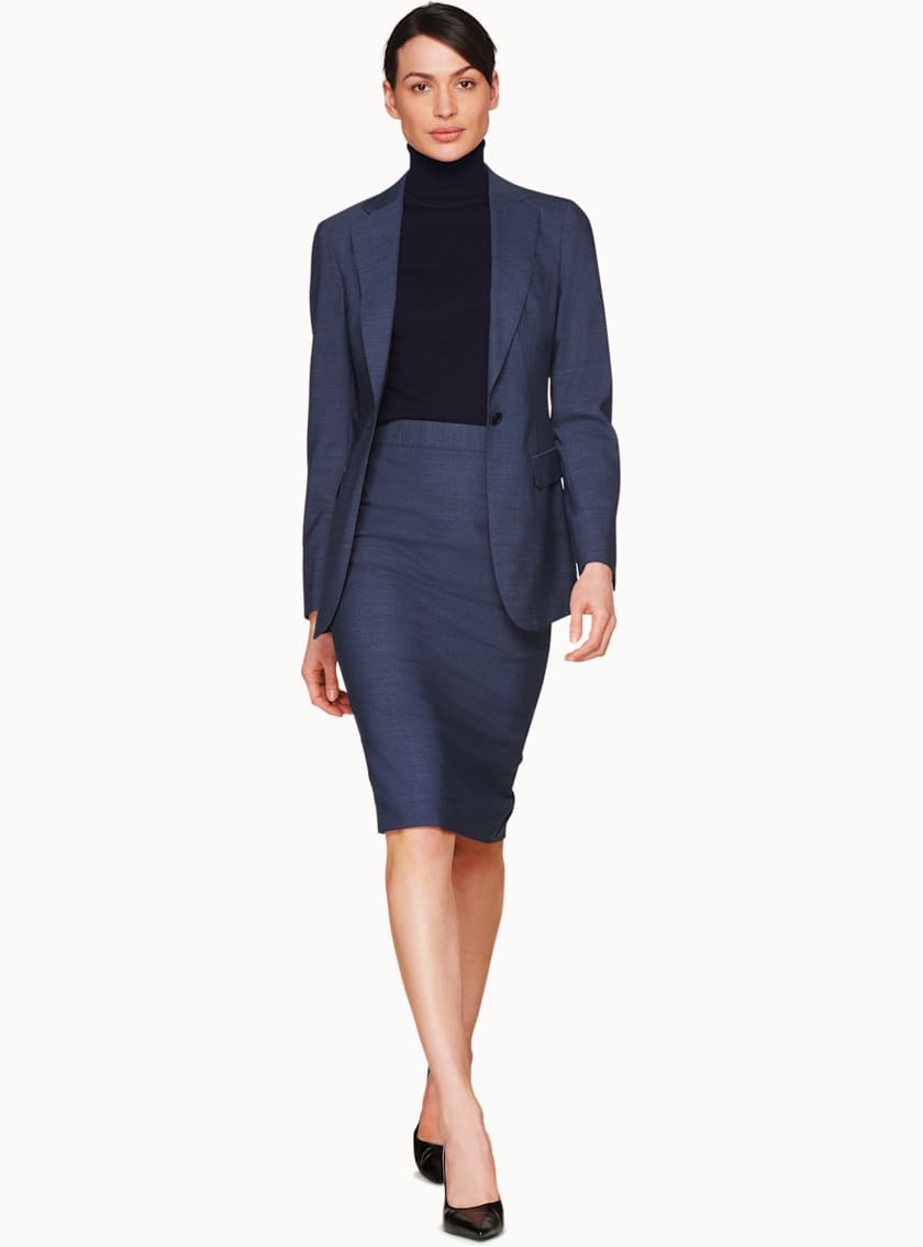Cameron Blue & Grey Melange Suit