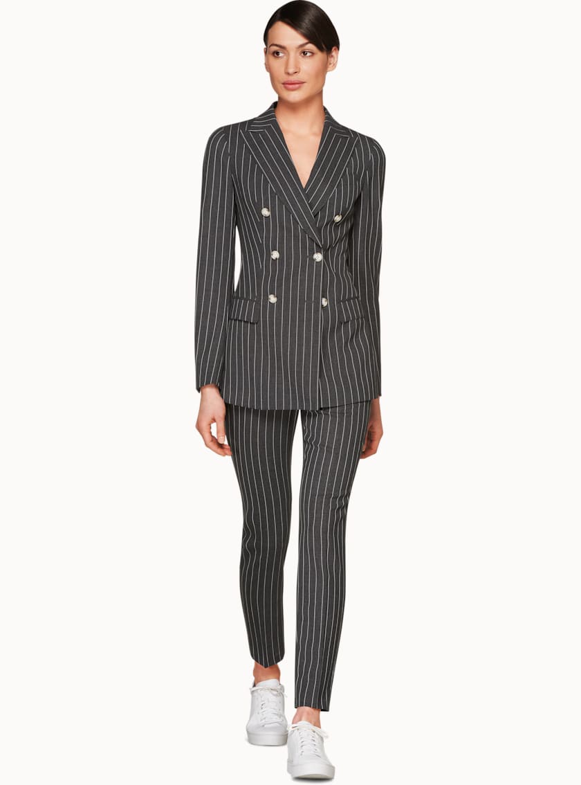 Cameron Grey Striped Suit