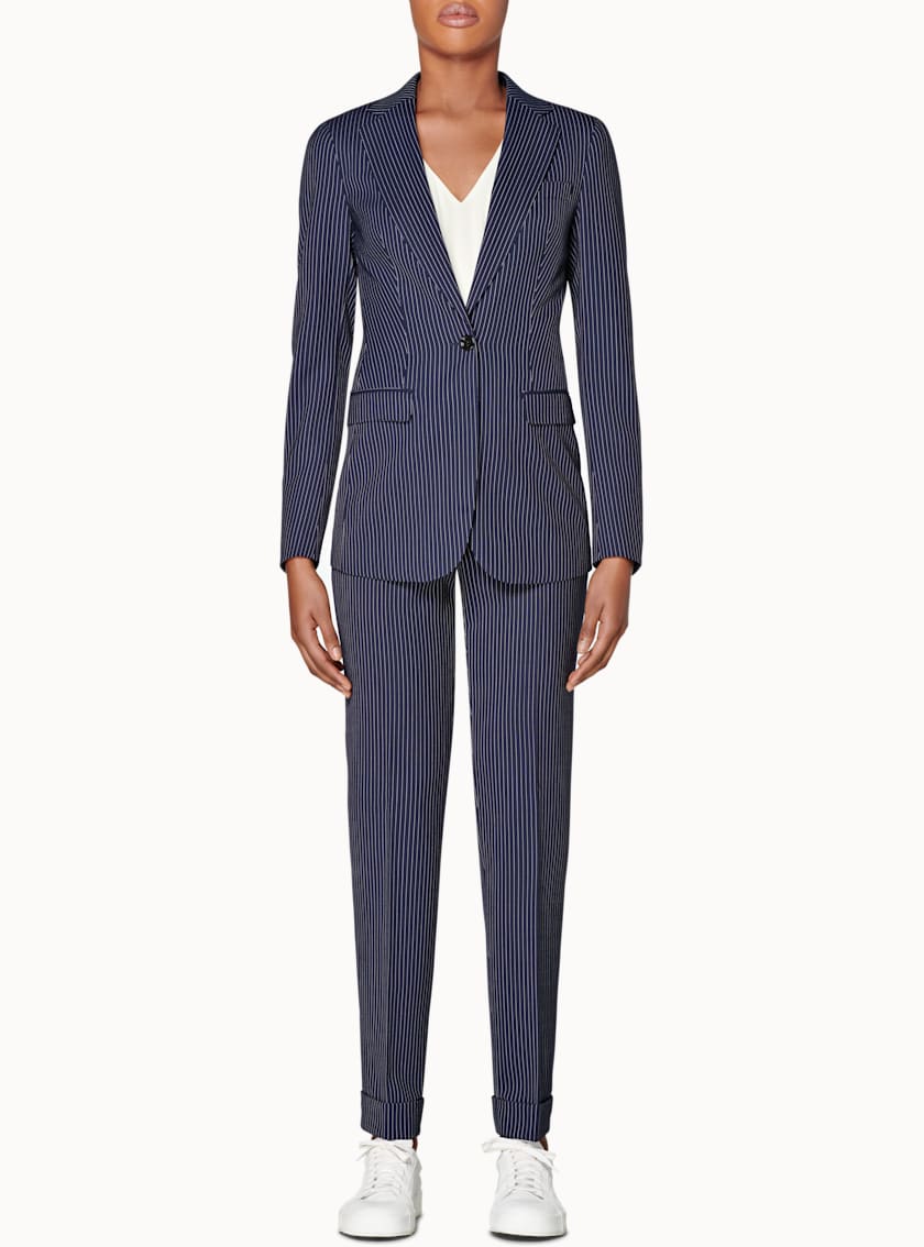 Cameron Navy Striped Suit
