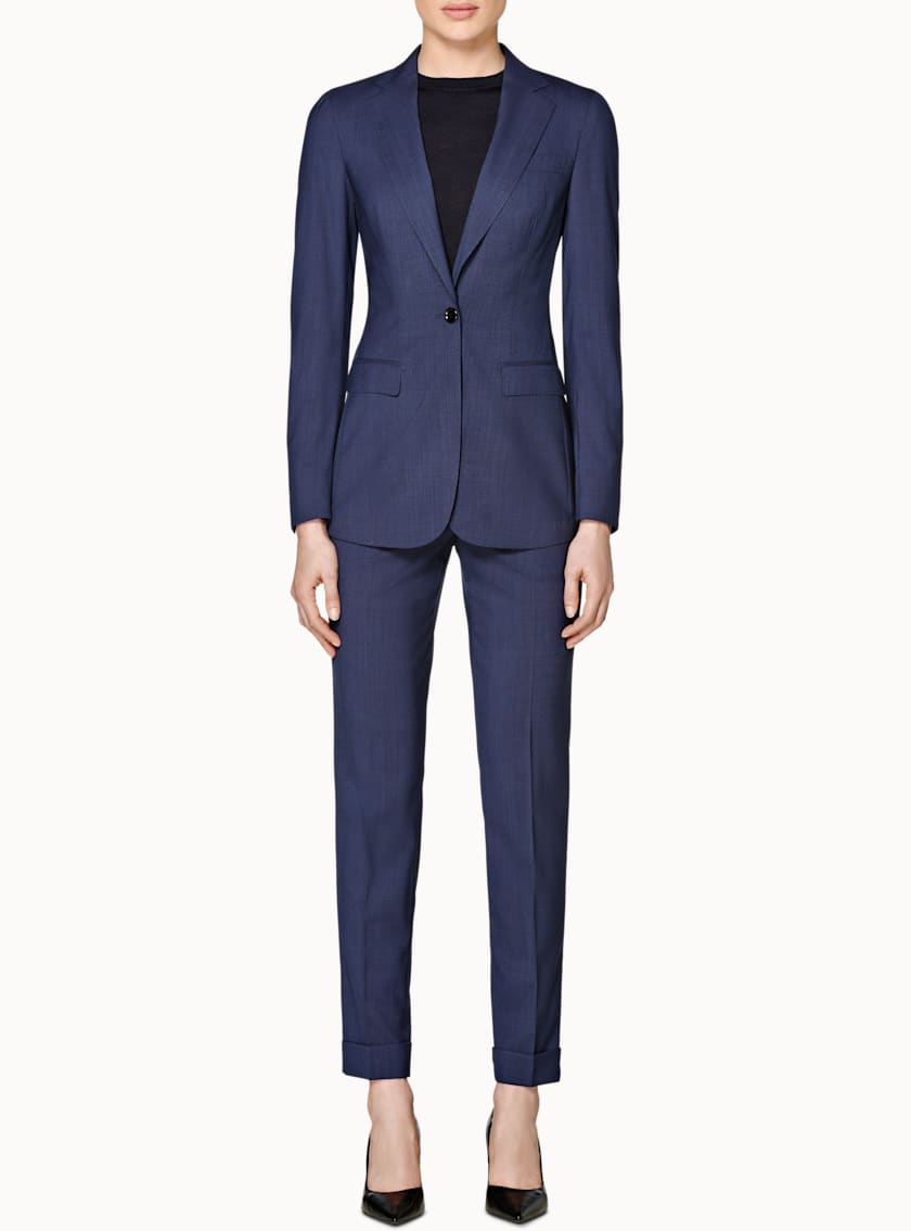 Cameron Navy Checked Suit