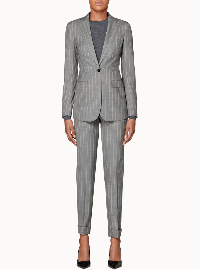 Cameron Light Grey Striped Suit