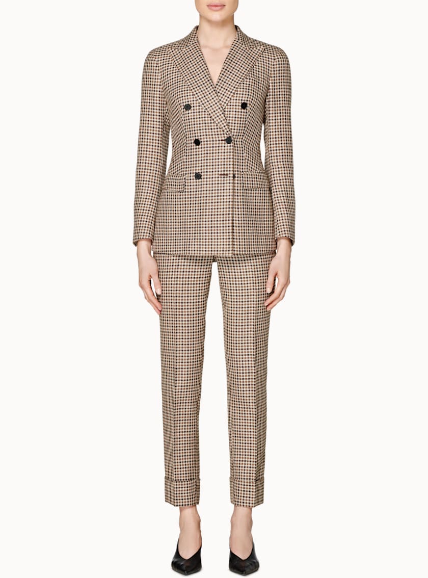 Cameron Brown Checked Suit