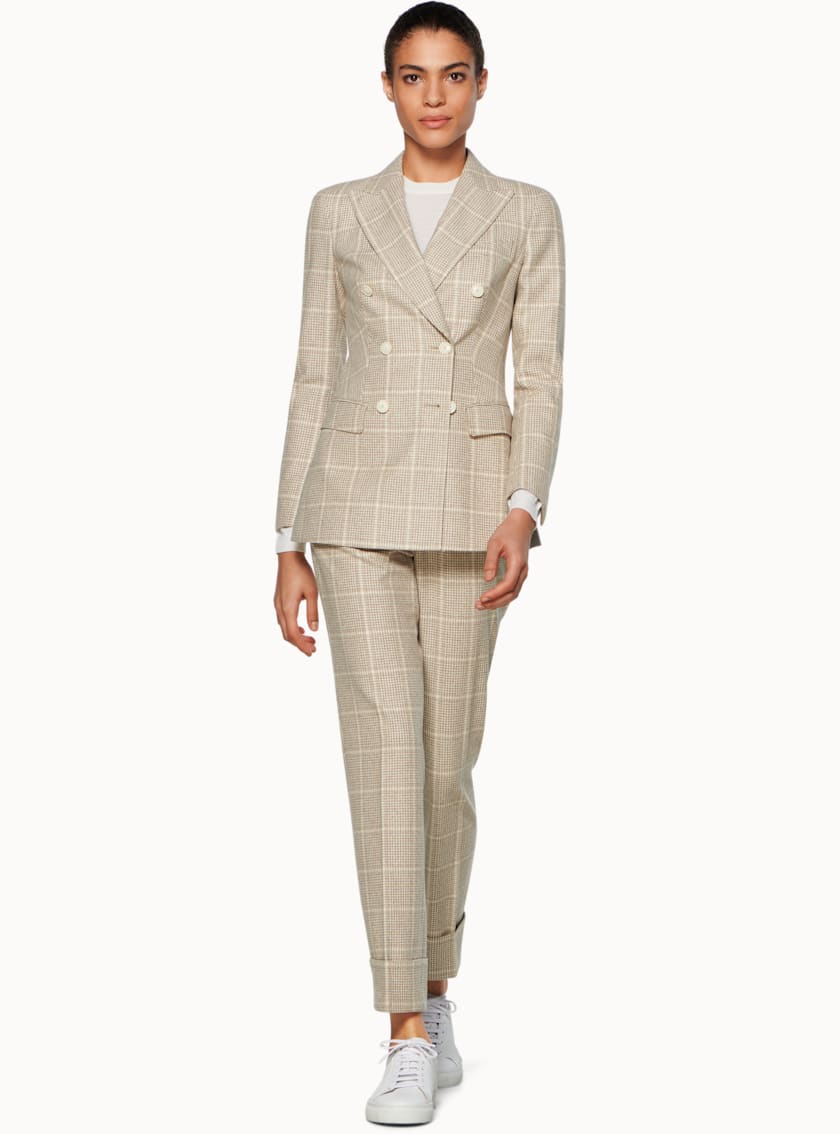 Cameron Light Brown Checked Suit