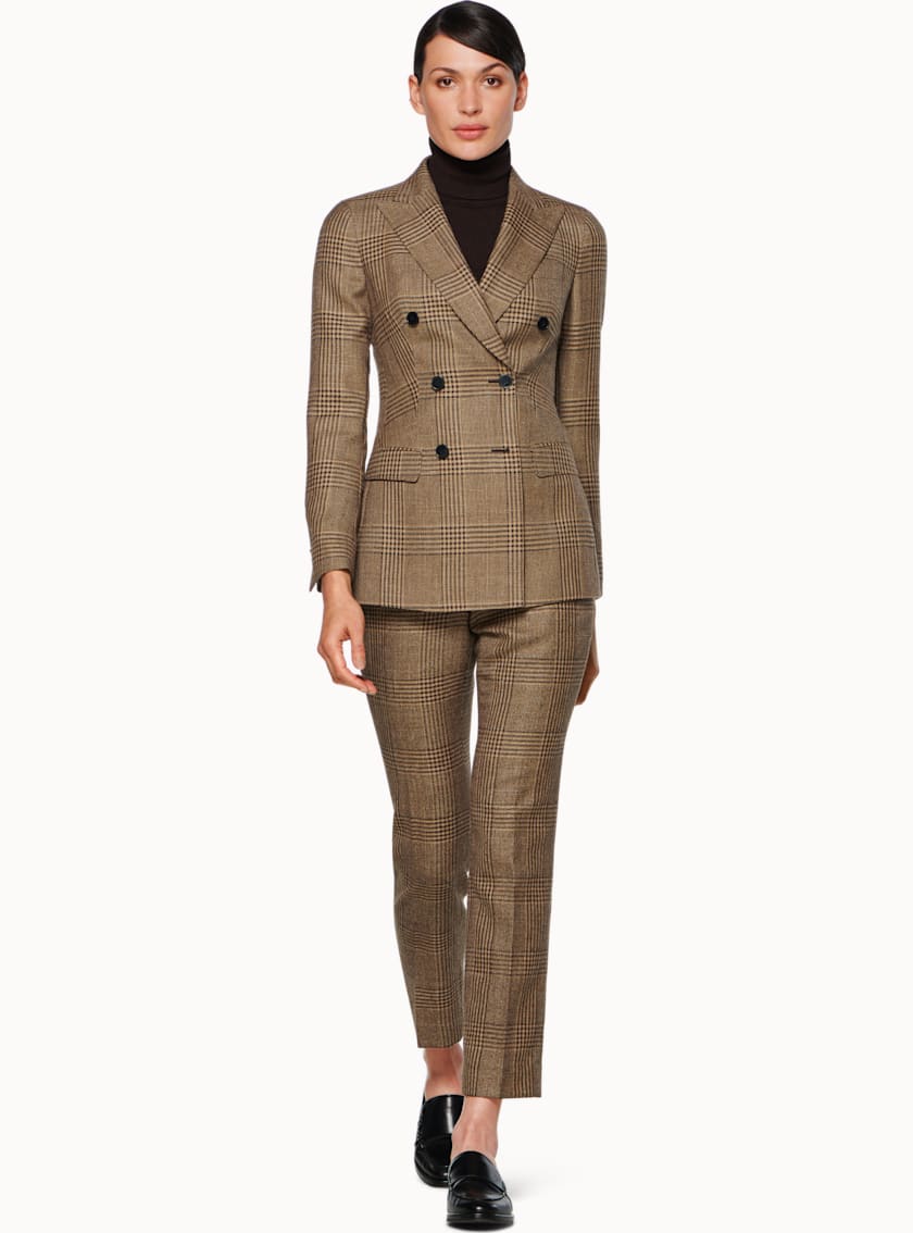 Cameron Brown Checked Suit