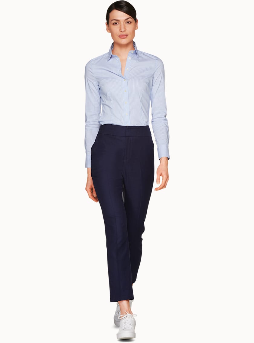 Kate Light Blue & White Basic Shirt