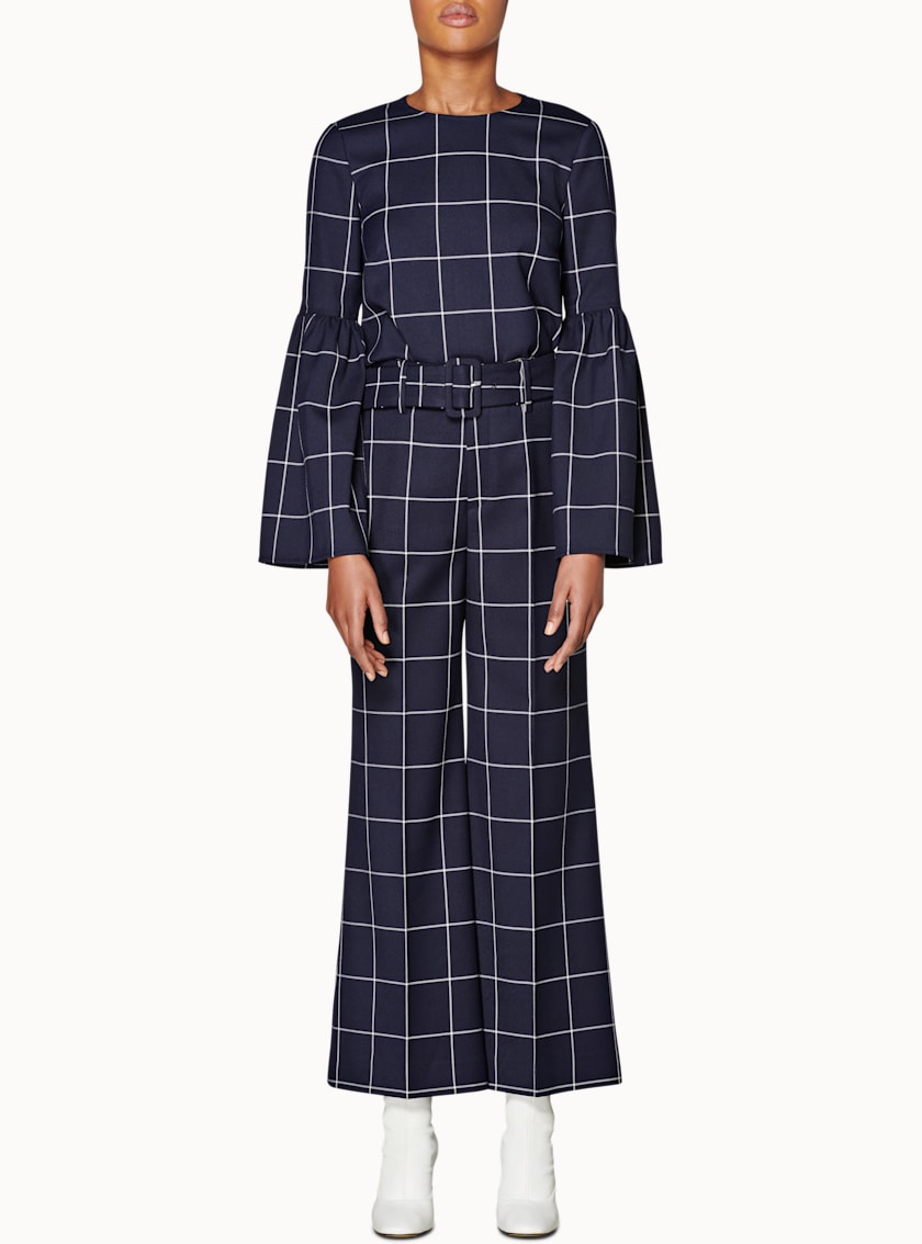 Dixon Navy Windowpane Top