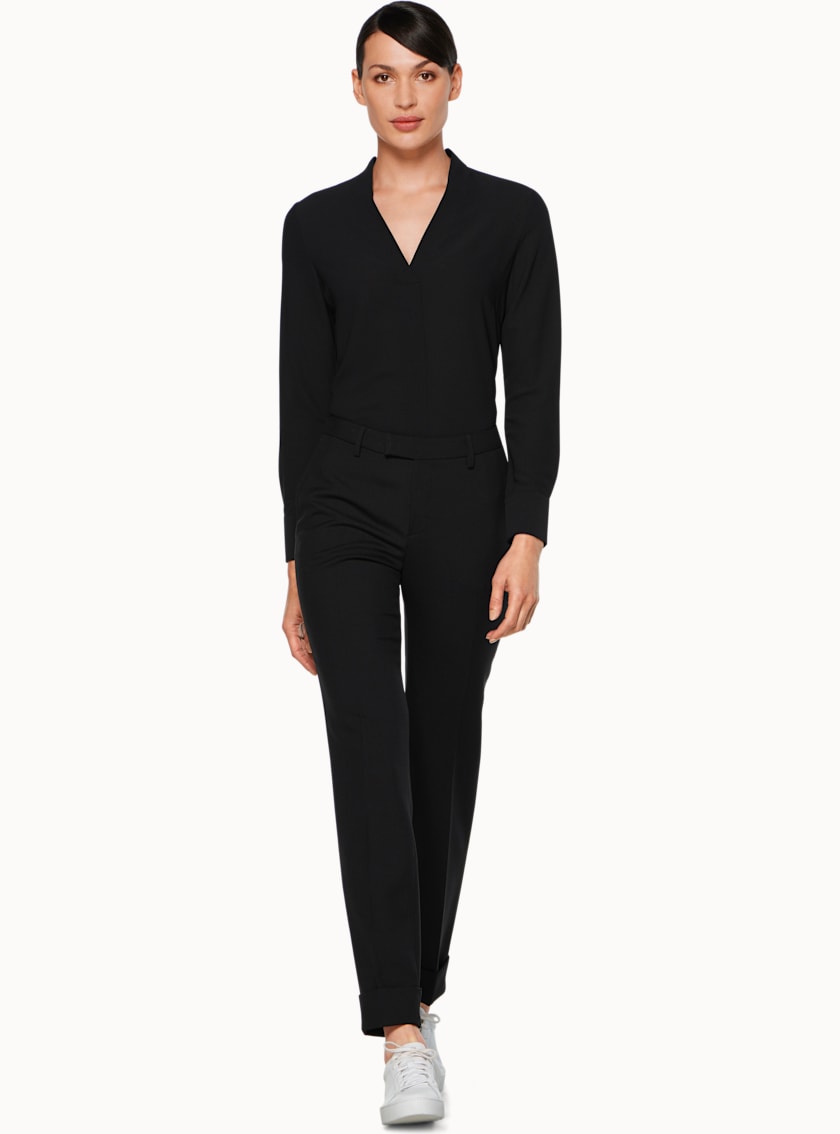 Wilder Black V Neck Top