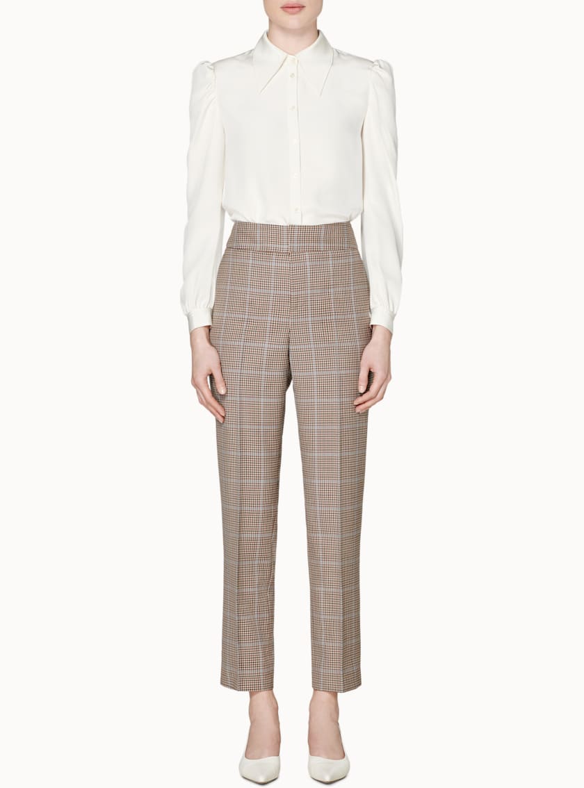 Cat Off White Silk Blouse