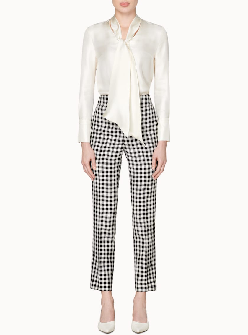 Chief Off White Silk Necktie Top