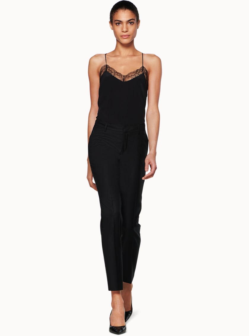 Cedric Black Silk V Neck Camisole