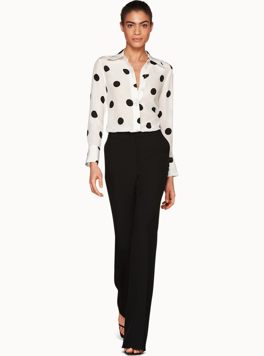 Alec White Dotted Silk Blouse