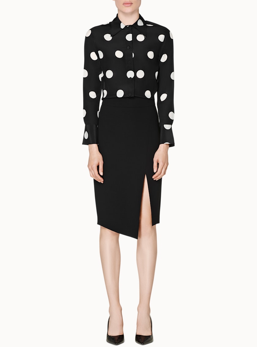 Alec Black Dotted Silk Blouse
