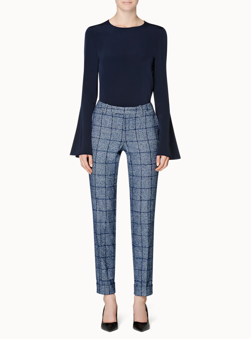 Dew Navy Silk Top