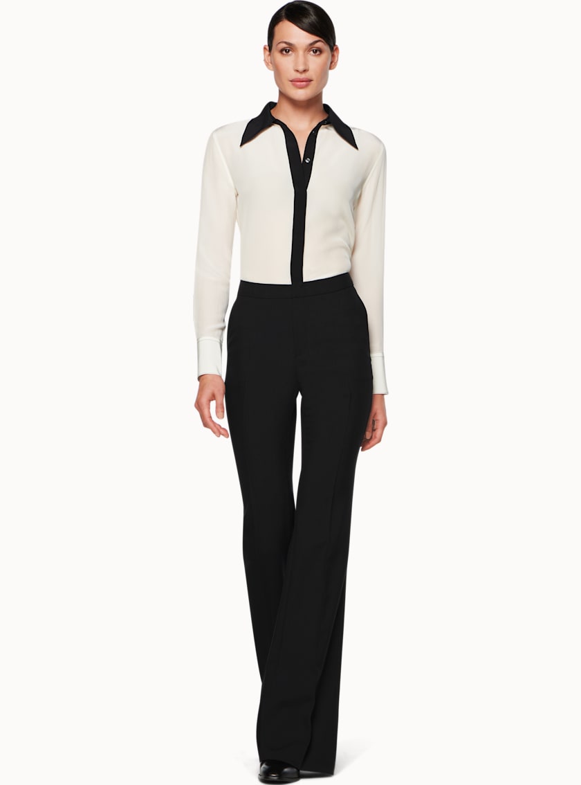 Danielle Off White & Black Silk Shirt