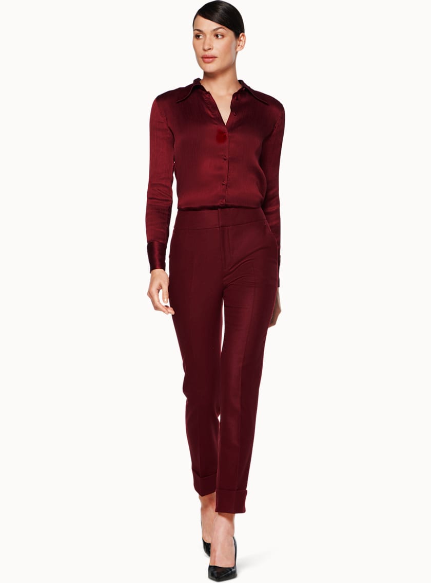 Alec Burgundy Silk Blouse