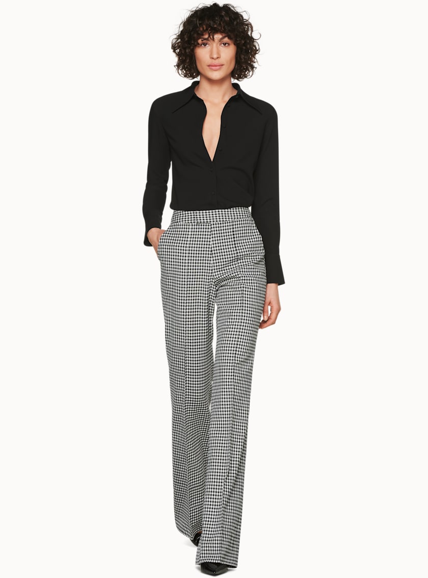 Ally Black & White Gingham Trousers