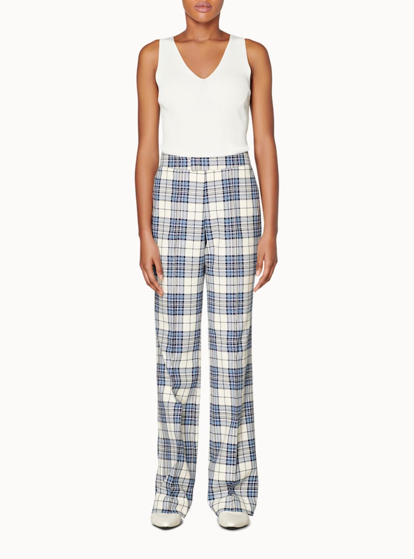 Ally Blue Checked Trousers