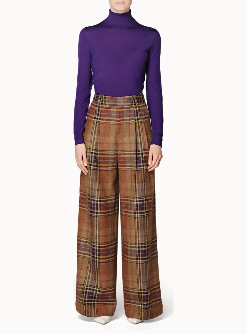 Frankie Brown & Purple Plaid Trousers