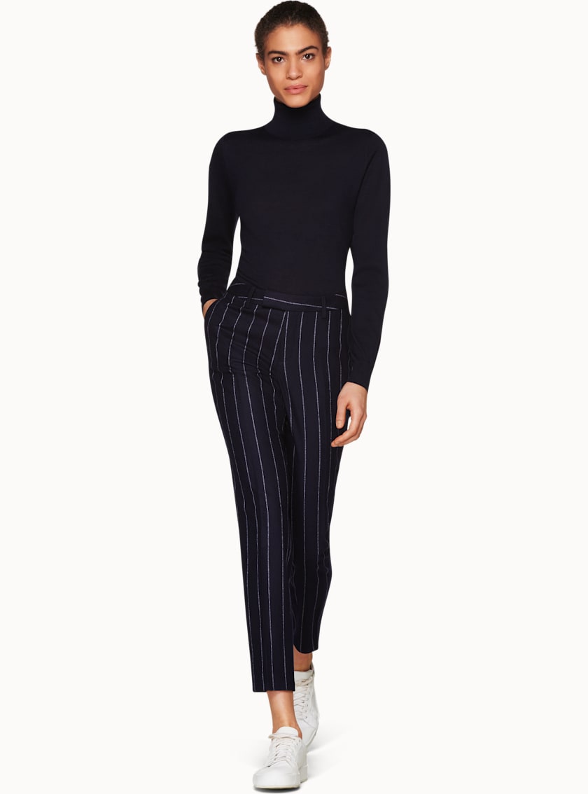Robin Navy Chalk Striped Trousers