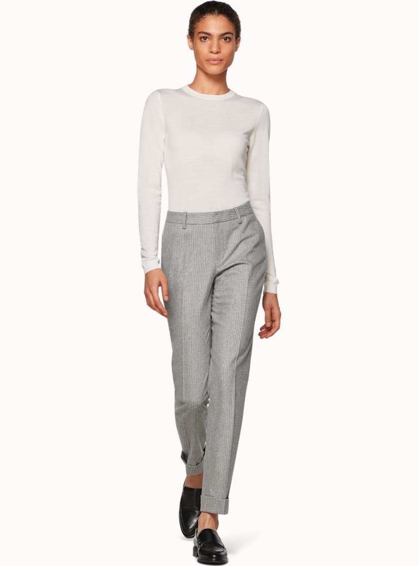 Light Grey Striped Trousers
