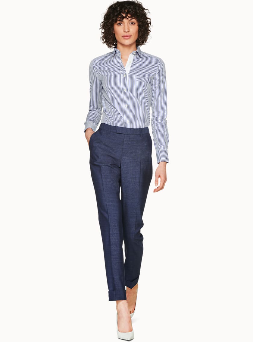 Robin Blue & Grey Melange Trousers