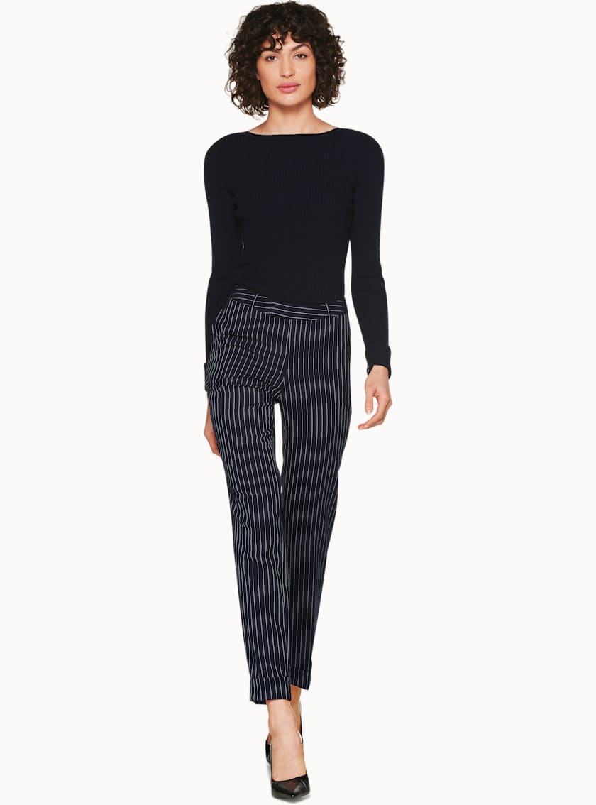 Robin Navy Striped Trousers