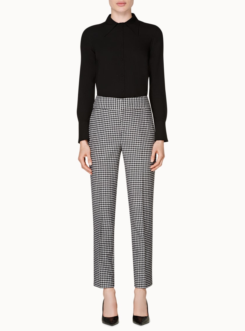 Lane Black & White Checked Trousers