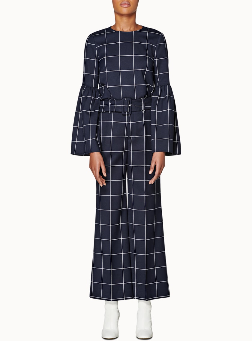 Laney Navy Windowpane Trousers