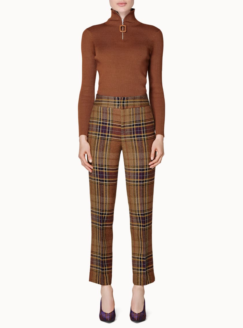 Lane Brown & Purple Plaid Trousers
