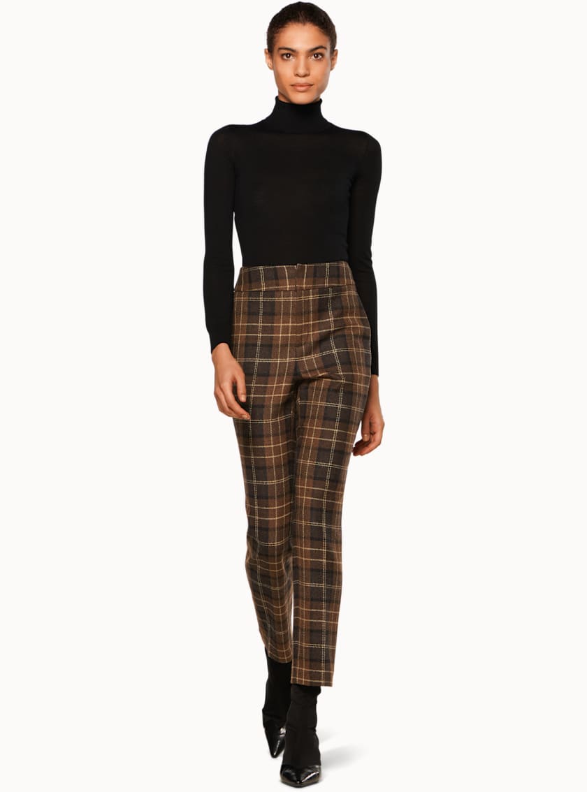 Lane Brown Plaid Trousers