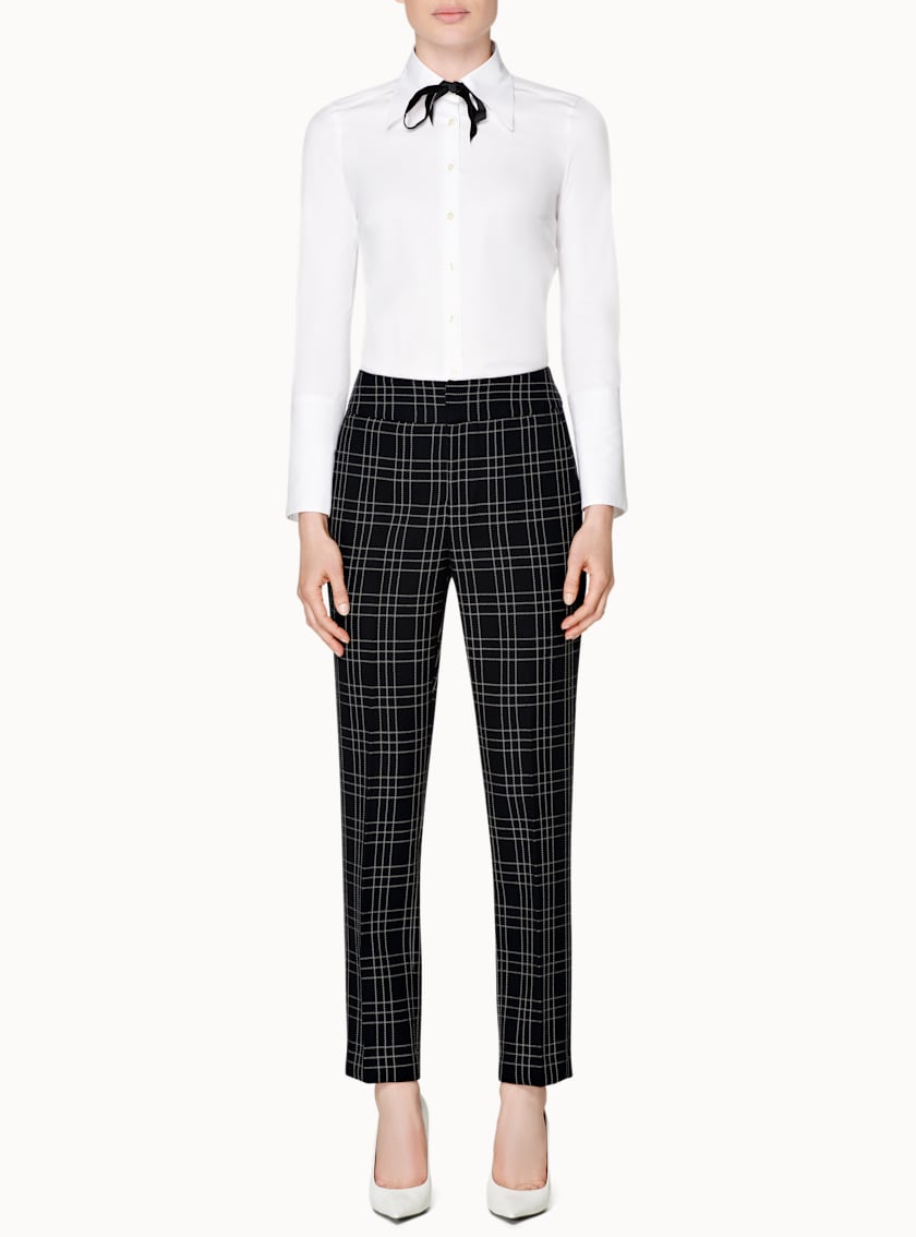 Lane Black & White Checked Trousers
