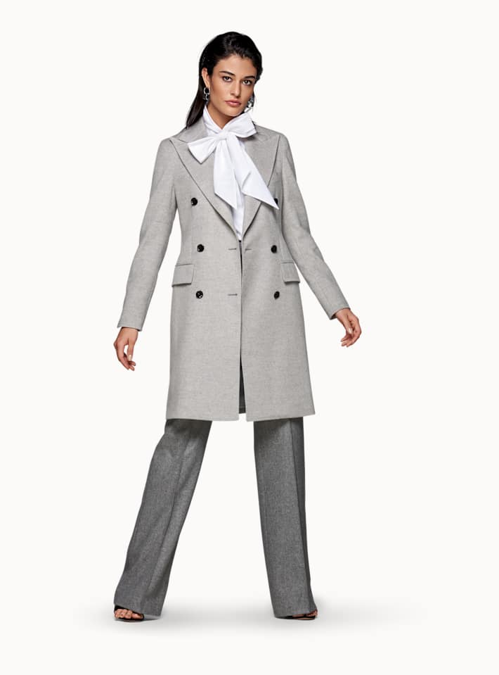 Ben Light Grey Double Breasted Coat