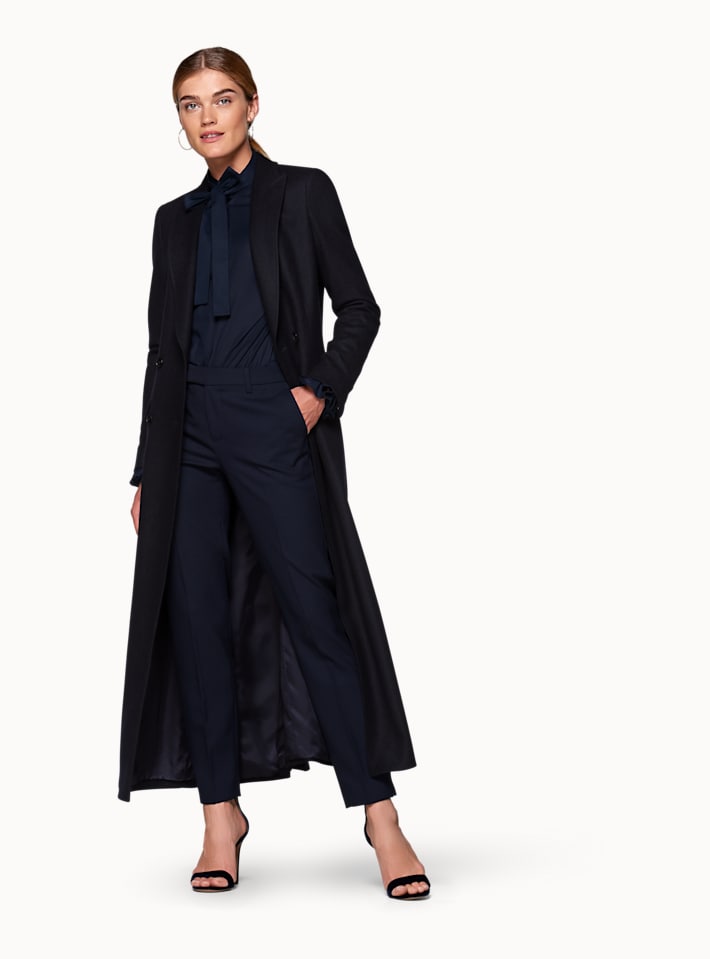Anna Navy Double Breasted Coat
