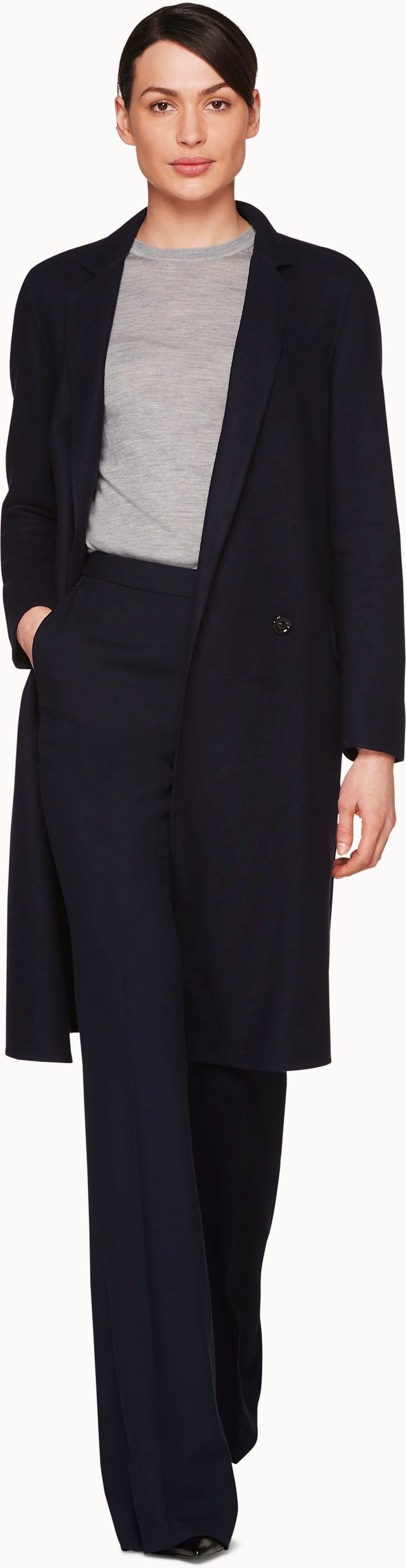 Alia Navy Overcoat