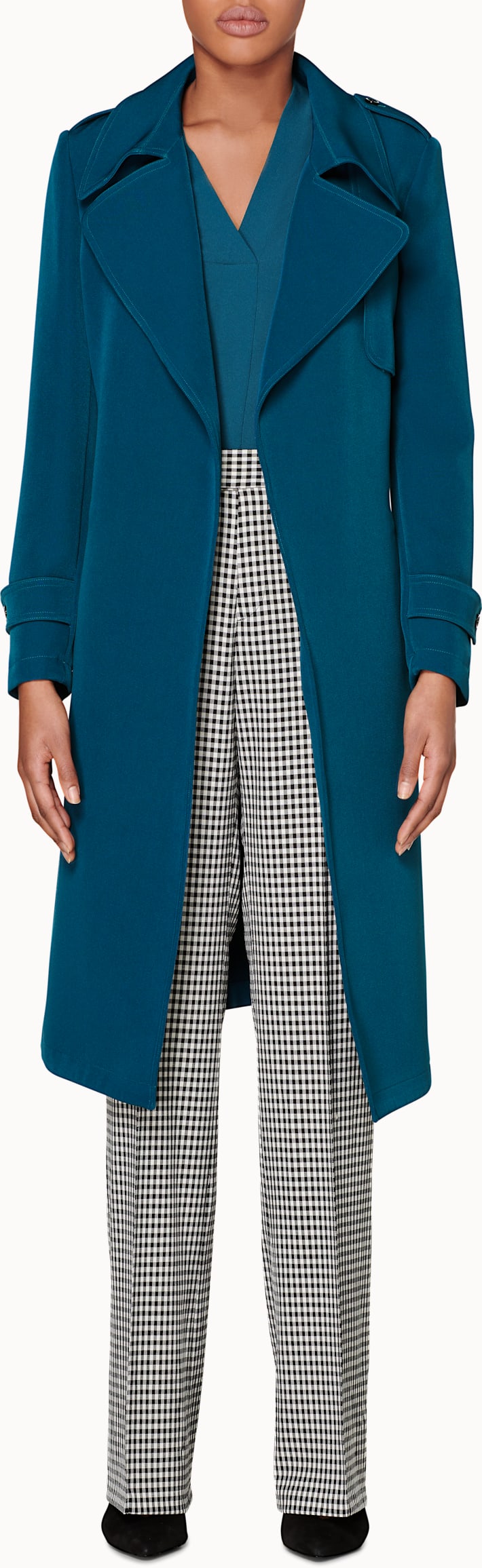 Quin Teal Trench Coat