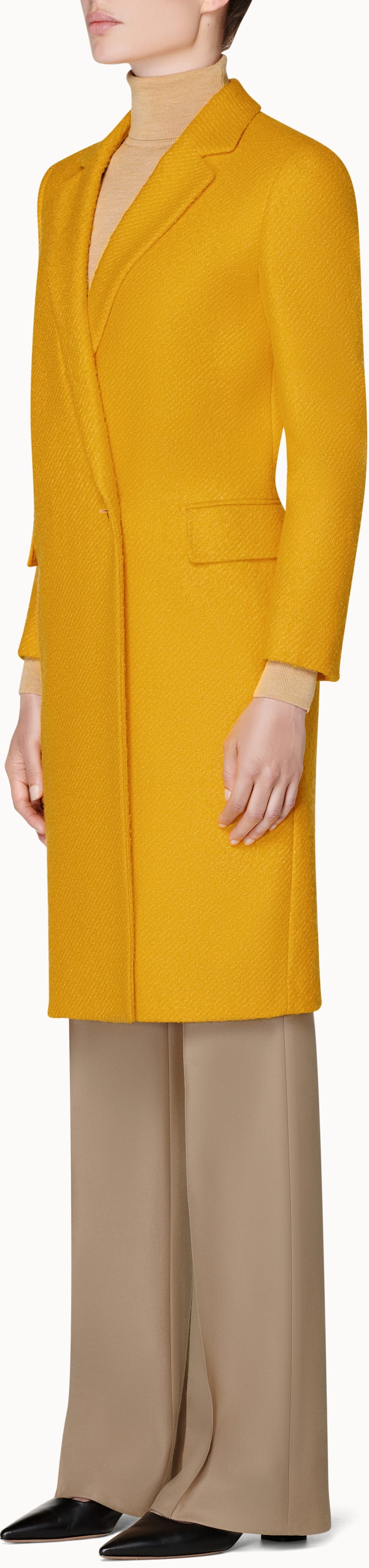 Alia Yellow Double Breasted Coat