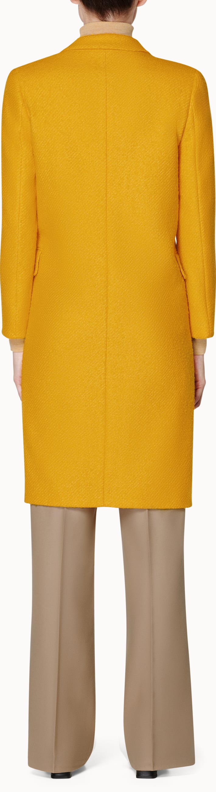 Alia Yellow Double Breasted Coat