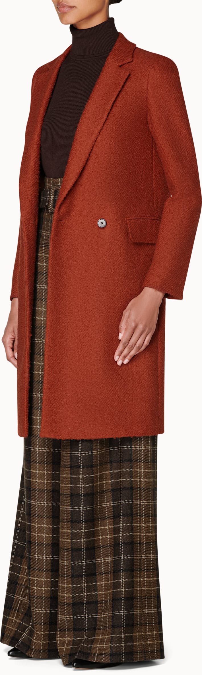 Alia Orange Double Breasted Coat