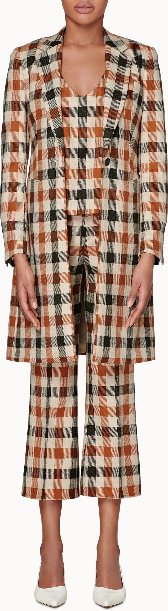 Tenley Orange Checked Coat