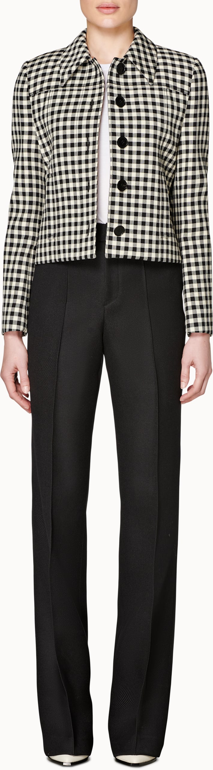 Dwayne Black & White Gingham Check Coat