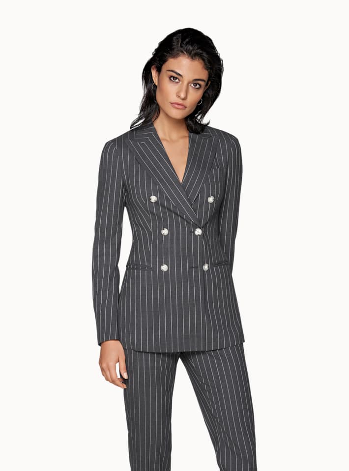 Cameron Grey Striped Suit