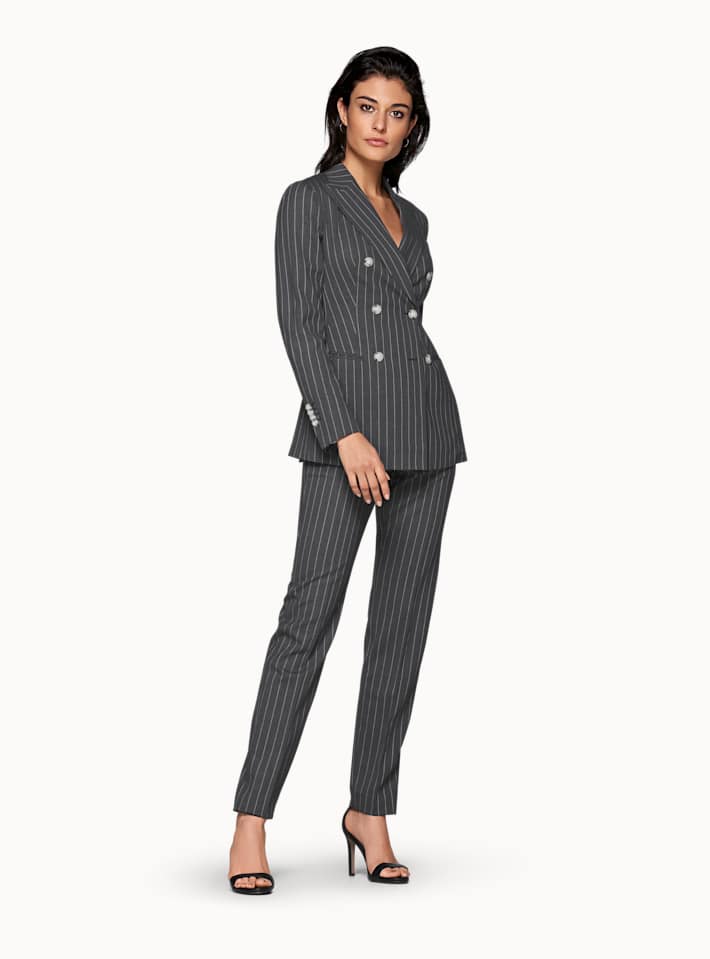 Cameron Grey Striped Suit