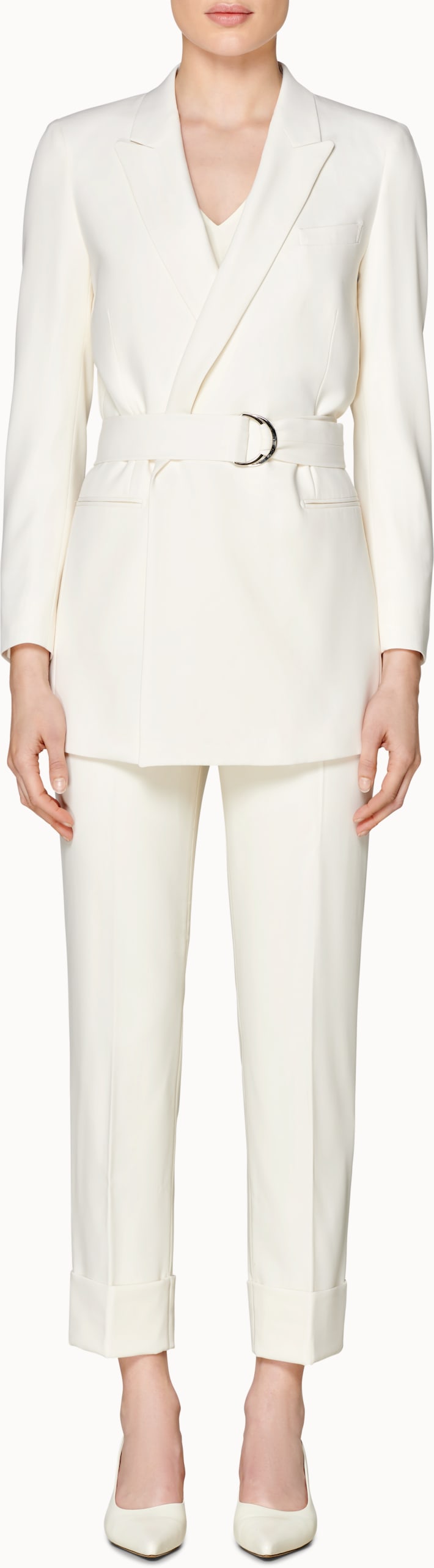 Tory White Belted Suit