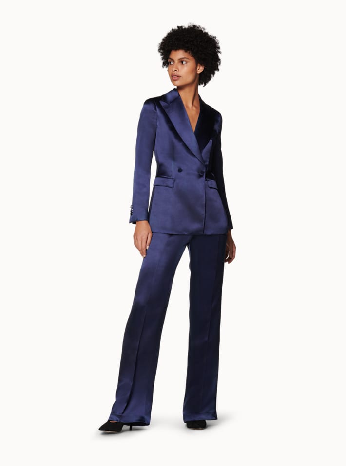 Cameron Navy Silk Suit