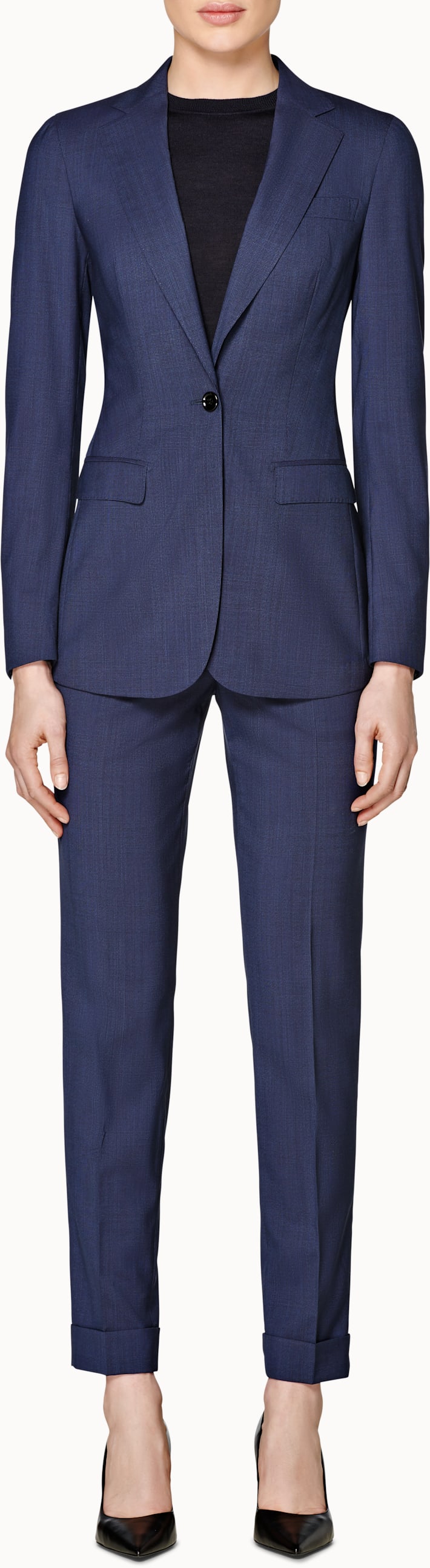 Cameron Navy Checked Suit