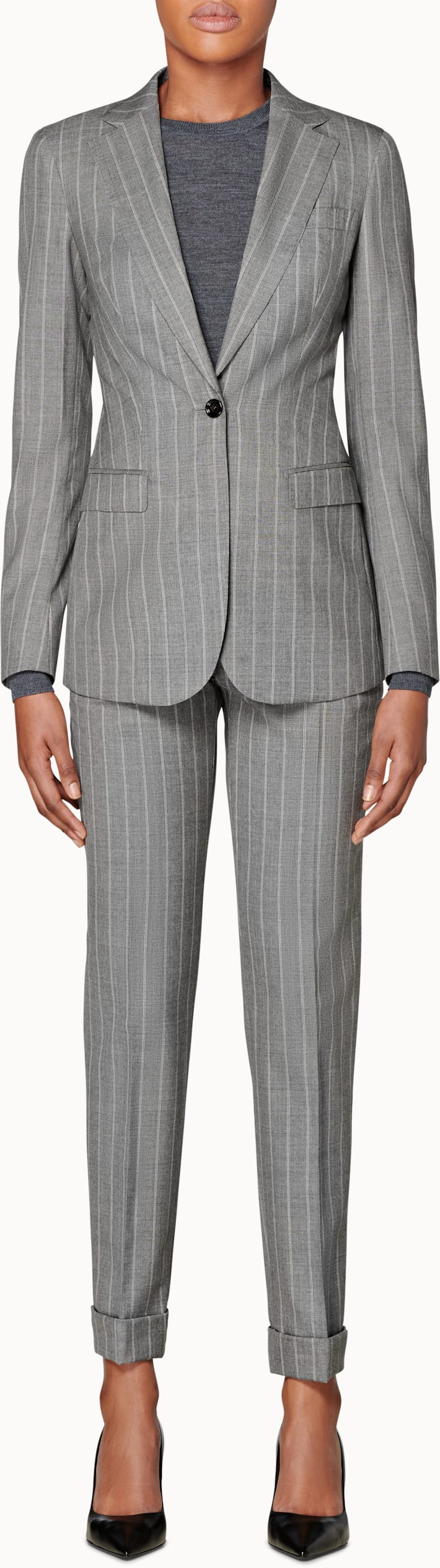 Cameron Grey Striped Suit