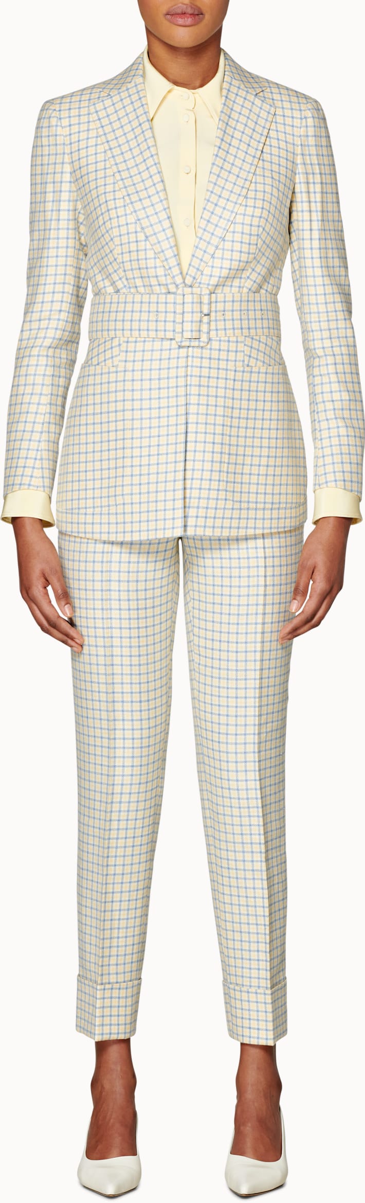 Cameron Yellow & Light Blue Checked Suit