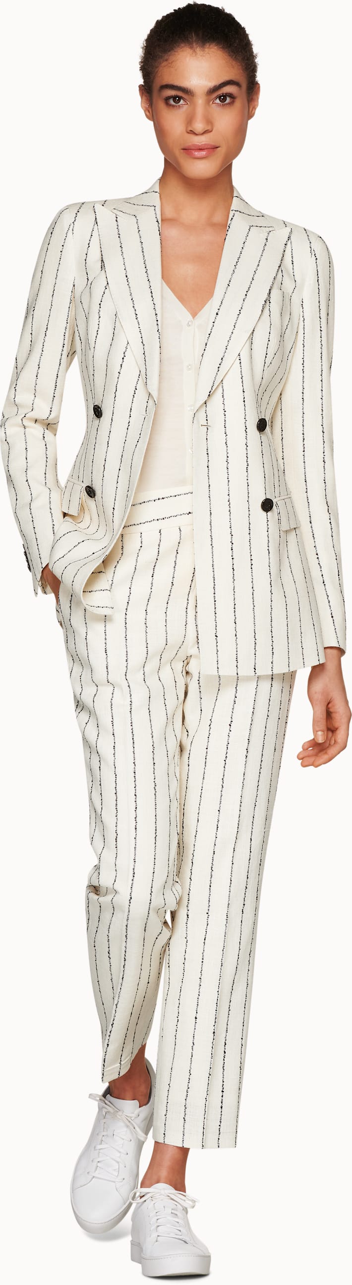 Cameron White Striped Suit