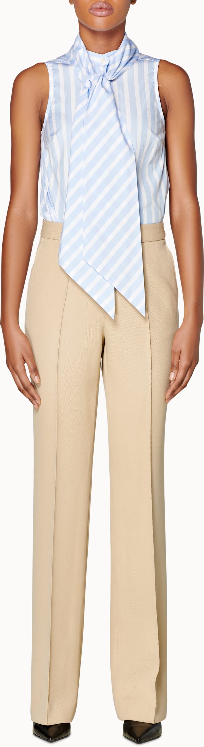 Asher Light Blue Striped Bow Shirt